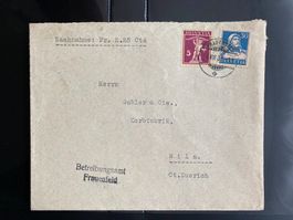 Schweiz 1931 NN-Brief B.amt Frauenfeld MiF Tellkopf u.-knabe