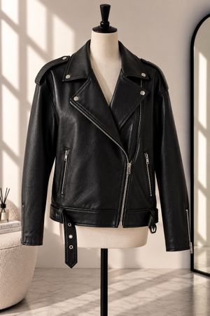 Only Damen Bikerjacke aus Kunstleder schwarz Grösse S
