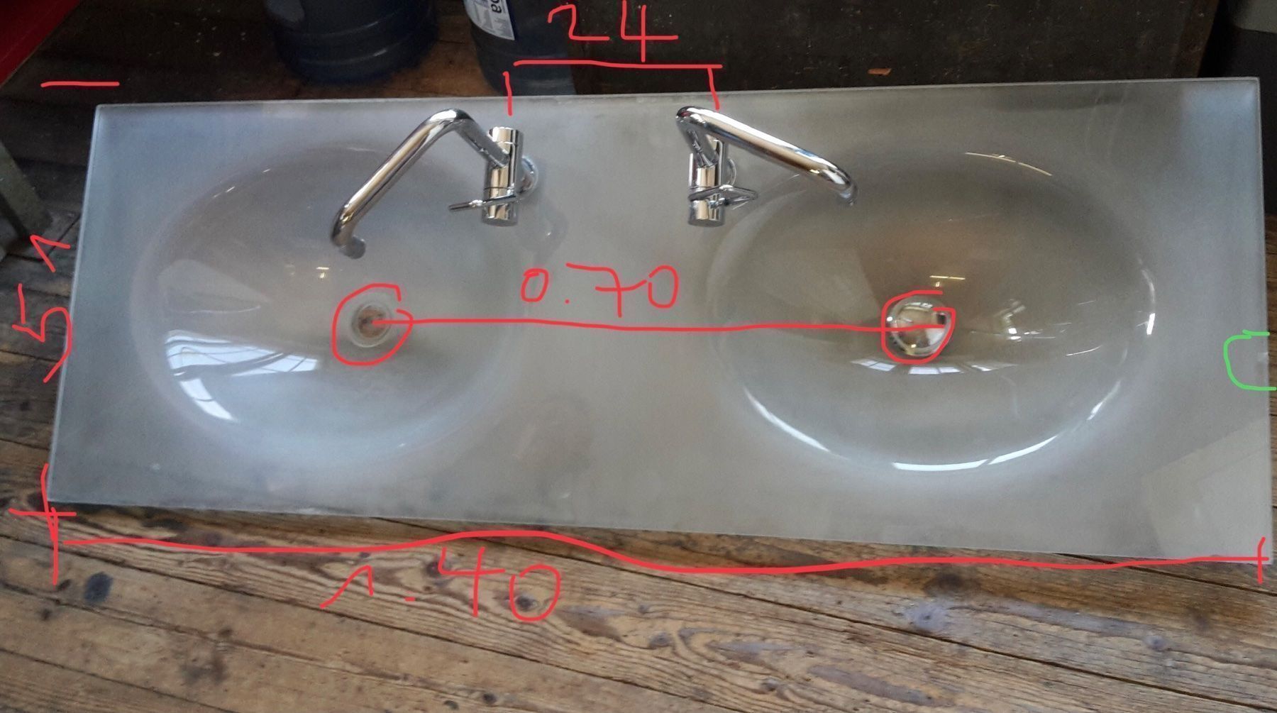 Badezimmermöbel: Murona Glas Doppelwaschbecken - Hammerpreis – Gebraucht aus Würenlos von Jea65 1