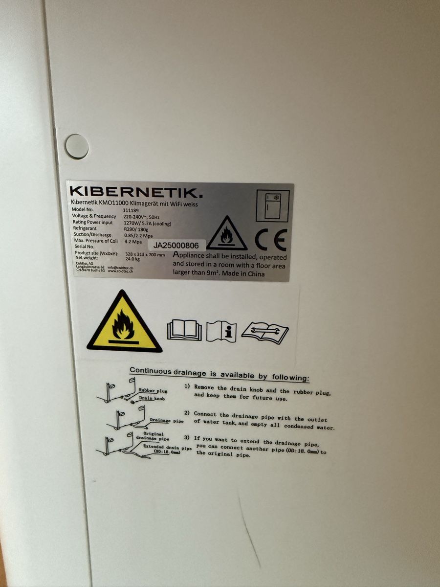 Kibernetik Condizionatori: Klimagerät mit WiFi weiss – Nuovo (secondo la descrizione) da Rotkreuz venduto da nc.oez 3