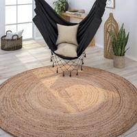 Nachhaltig & umweltfreundlich! Runder Teppich aus Jute