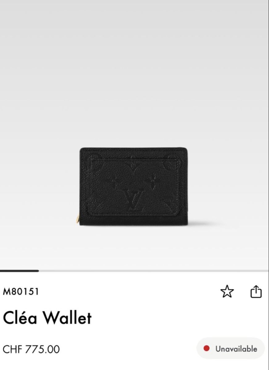 Louis Vuitton Portamonete: Louis Vuitton Portemonnaie Clea – Nuovo (secondo la descrizione) da Langenthal venduto da Classy-sale 1