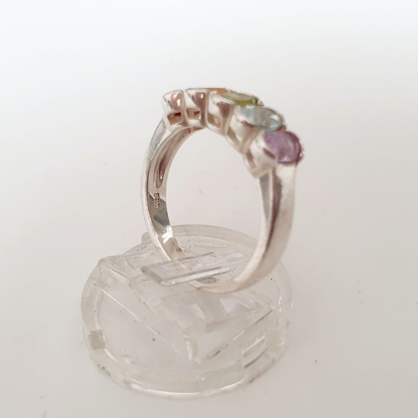 Anelli: Silberschmuck Ring mit 5 bunten Steinen Grösse 19,6 – Usato da Kreuzlingen venduto da Wunderkiste123 2