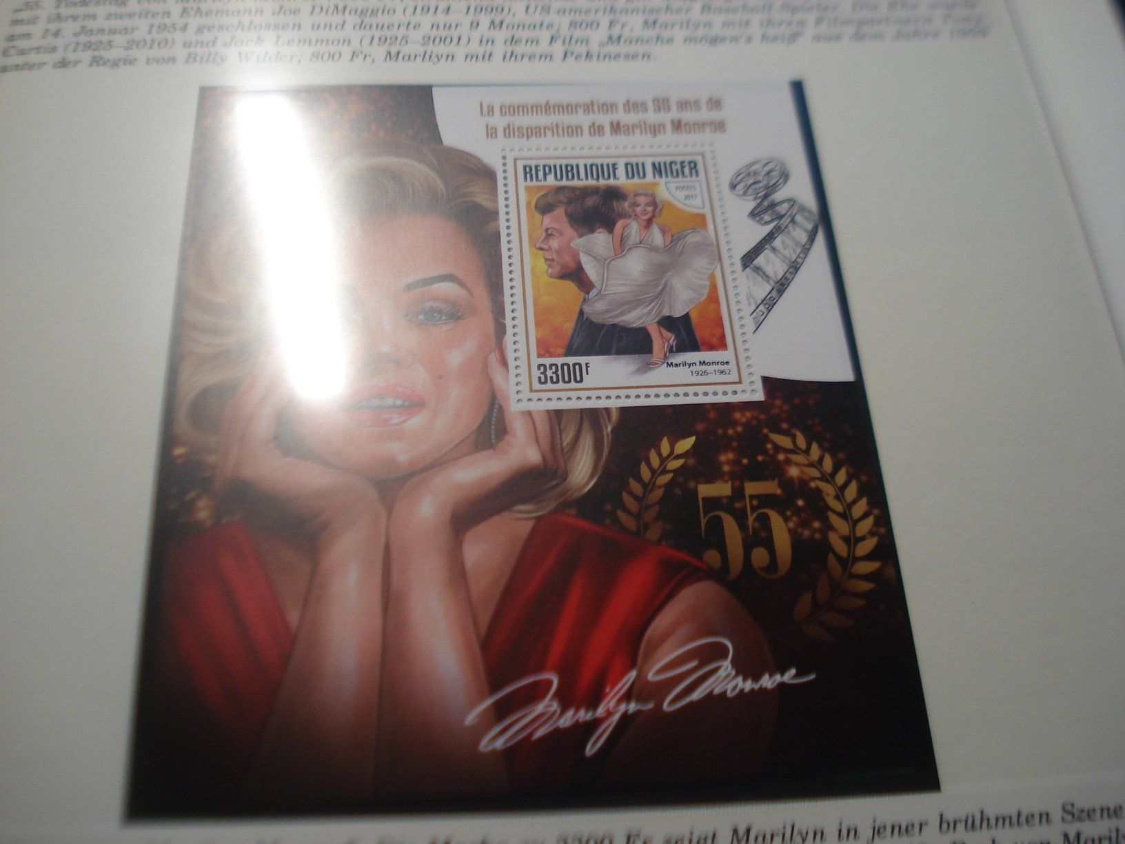 Tutti i francobolli: Niger, Block + Satz, 2017,  **, Marylin Monroe – Usato da Niederwil AG venduto da morostahu 1