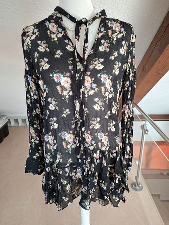 Zara Bluse/Tunika, Gr. M, Sommerlich leicht mit Blumenprint