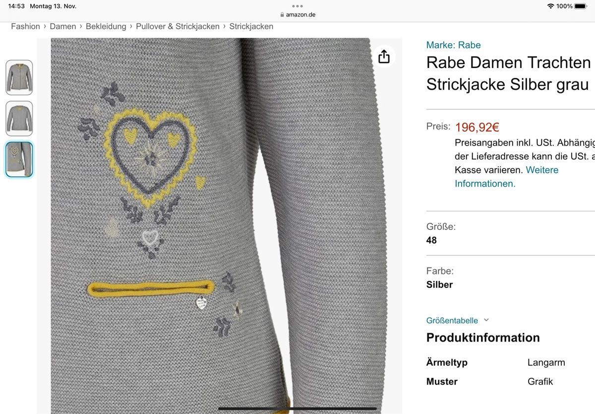 Giacche: Trachtenjacke von Rabe 46 – Nuovo (secondo la descrizione) da Schaffhausen venduto da christamawe 6