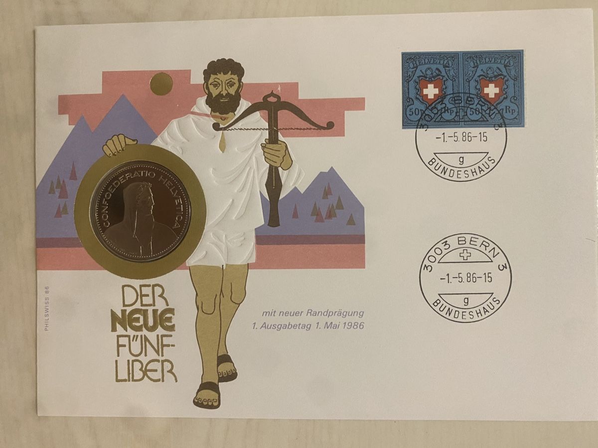 Tutti le monete: Numisbrief Neuer 5 Franken 1985 – Nuovo (secondo la descrizione) da Muralto venduto da Alex1912