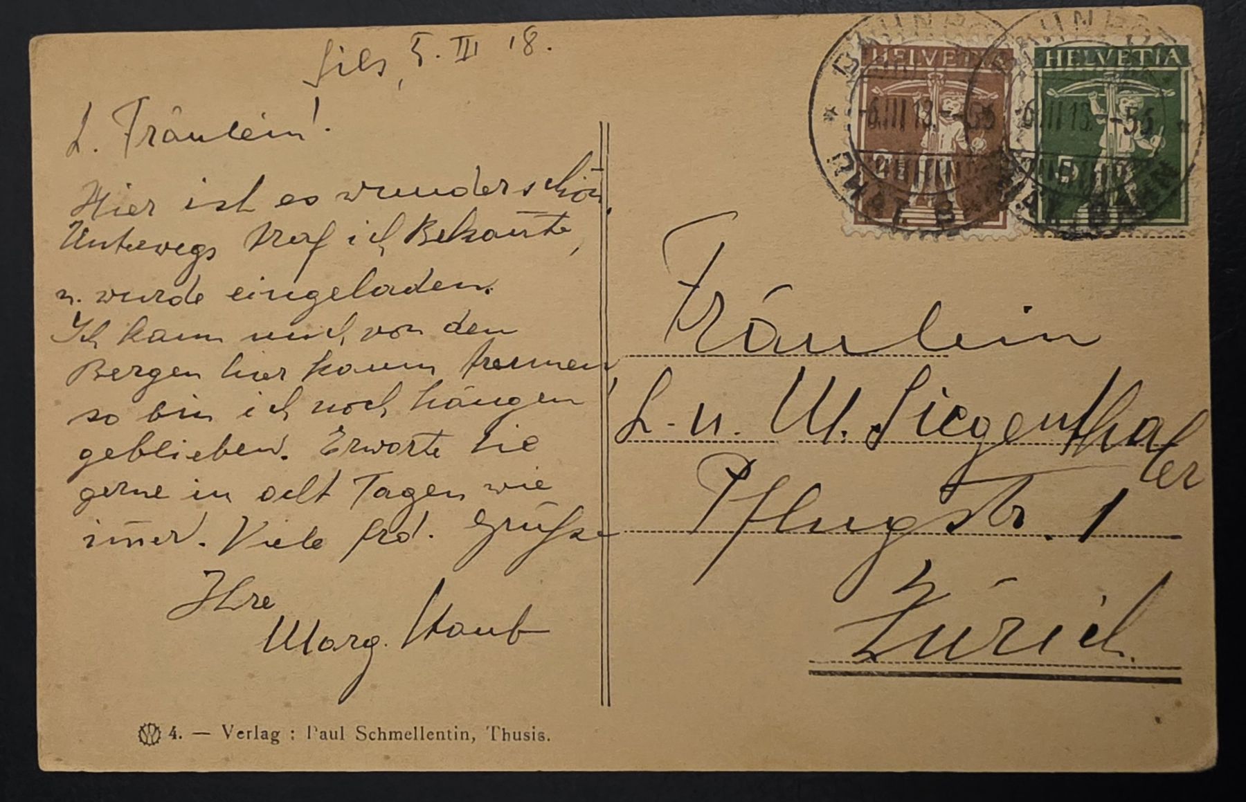 Cartes postales: Ansichtskarte Thusis – D'occasion à Bern par Kocholo 1