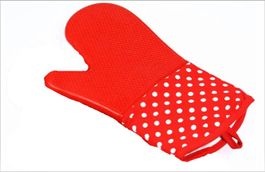 NEUER Silikon Backhandschuh rot-weiss Polka dot - 80732