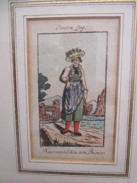 Stiche: Bauernmädchen von Buonas Zug um 1820 – Gebraucht aus Luzern von Horoskop1 1