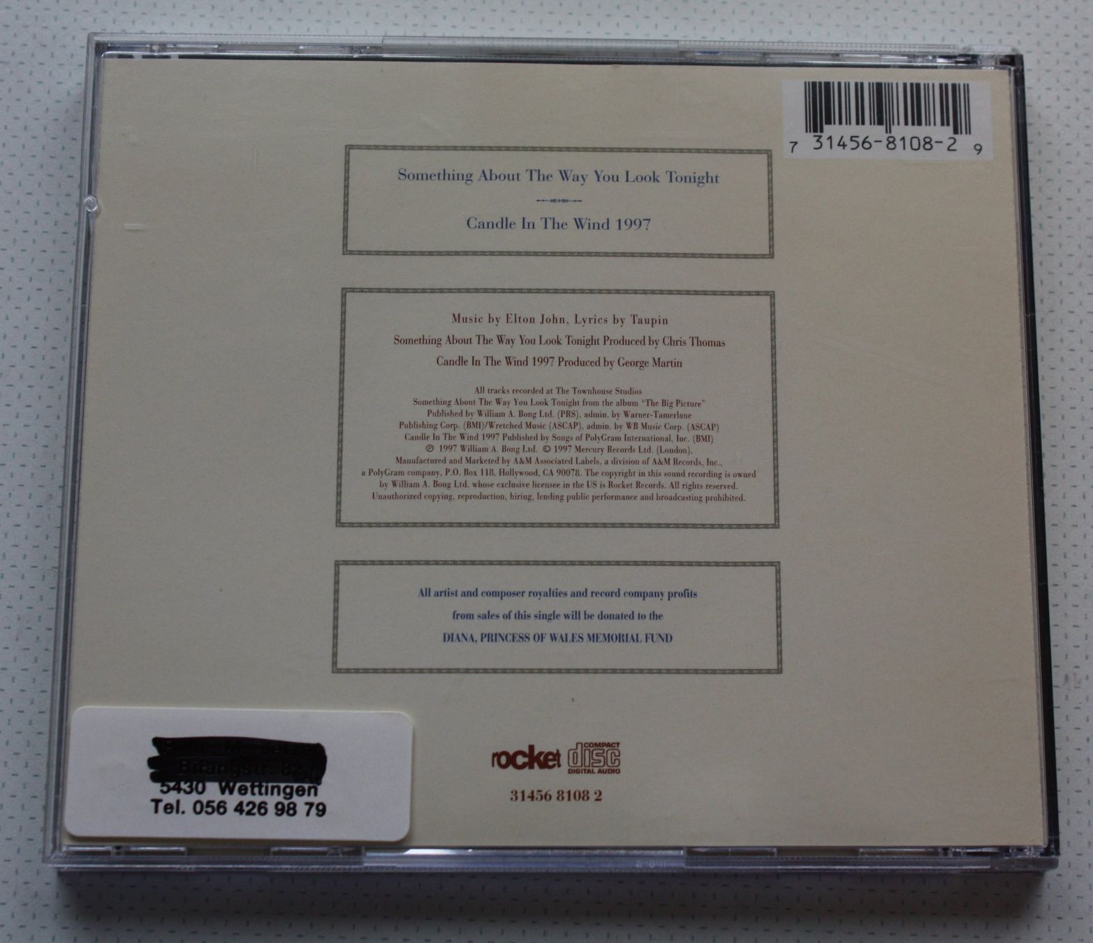 CDs: Elton John CD Candle in The Wind – Gebraucht aus Wettingen von Licht08 1