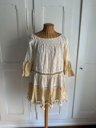 NJ COUTURE - Tunikakleid beige-gold M/L