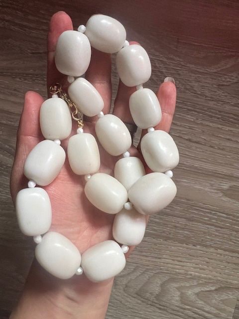 Catenine: Sehr schöne Kette - echte weisse Jade kette – Usato da Neerach venduto da romiping 8