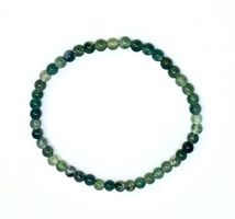 Handmade Armband Moosachat grün 4 mm Naturstein Gr. 17.5 cm