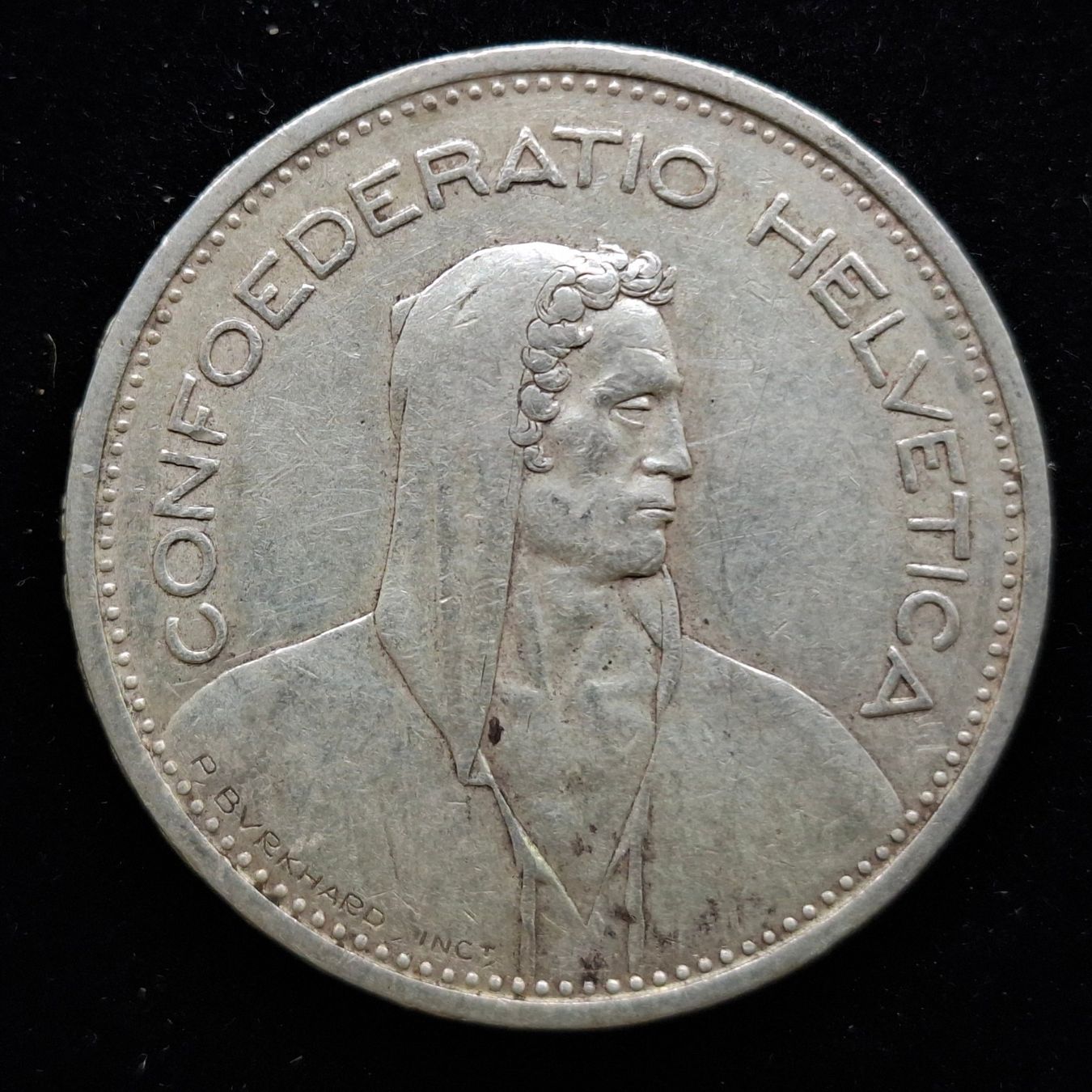 Tutti le monete: 5Fr. 1952 vorz 835/1000 Silber – Usato da Bern 14 venduto da rvonmay 1