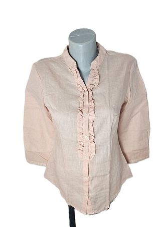Stile Benetton Blusen Shirt Linen Cotton ca. Gr. S