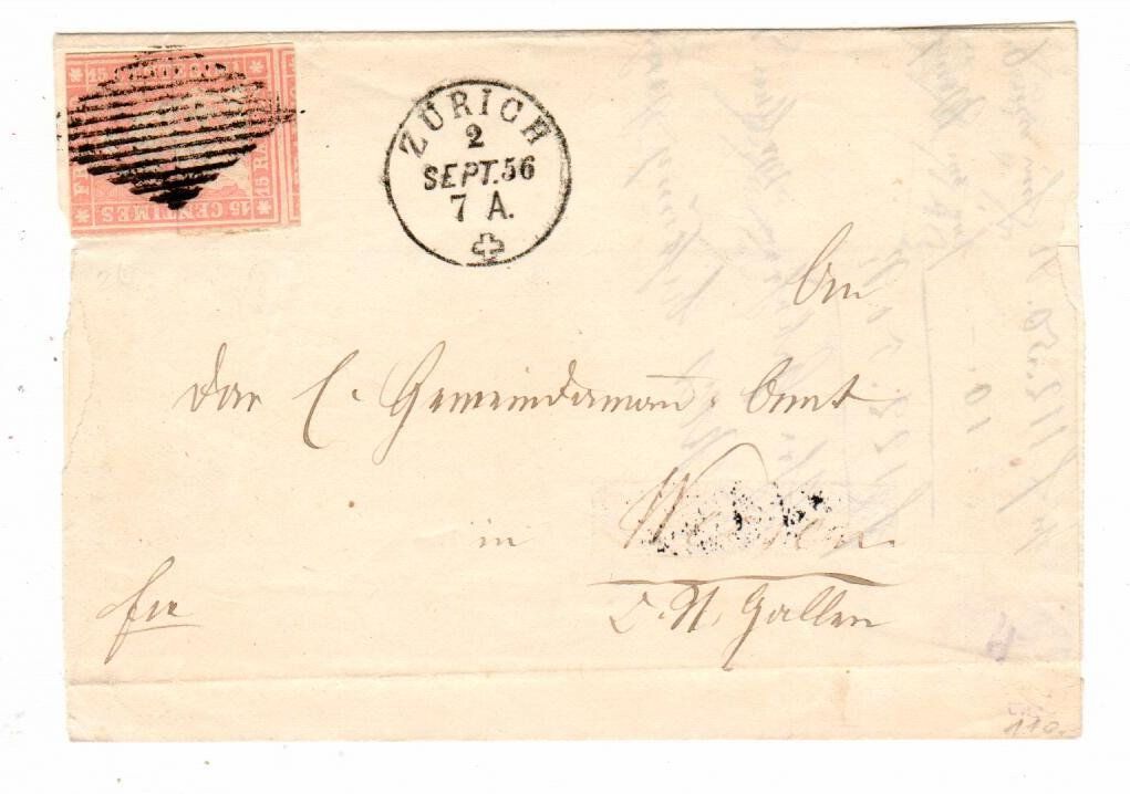 Tous les timbres: Strubel auf Briefstück 1856 – D'occasion à Wolhusen par Curver9