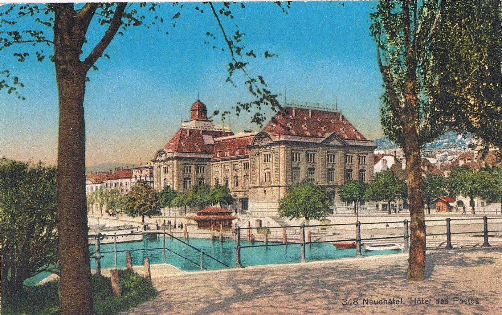 Ansichtskarten: Neuchâtel Hôtel des Postes, alte AK – Gebraucht aus Buchs AG von Baerfisch
