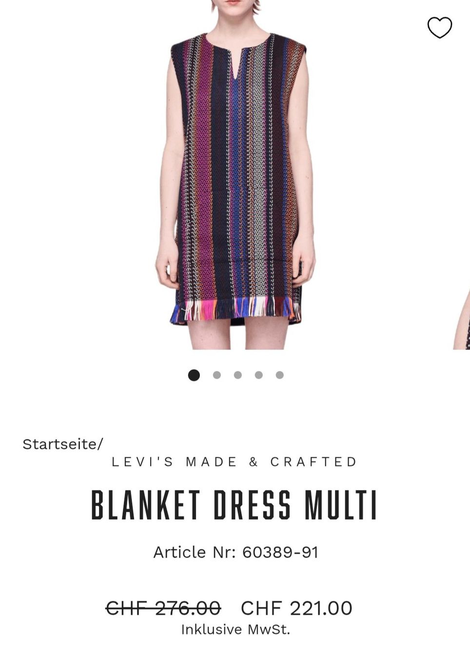 Levi's Vestiti: Levi's Made & Crafted Blanket Dress – Nuovo (secondo la descrizione) da Zürich venduto da tom_hxr9 5