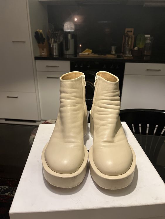 MM6, Maison Martin Margiella, Bottines beiges en cuir, 38 4