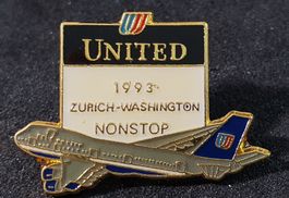 BB586 - Pin UNITED 1993 Zürich Washington Nonstop Flug