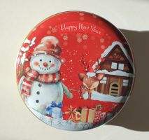 neue Metalldose mit Weihnachtsmotiven