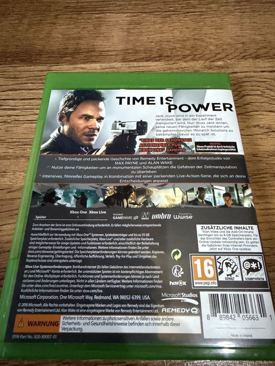 Microsoft Giochi: Xbox One • Quantum Break [Xbox Only] – Usato da Bülach venduto da cro91 2