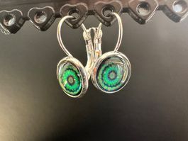Cabochon Ohrringe mit Klappbrisuren