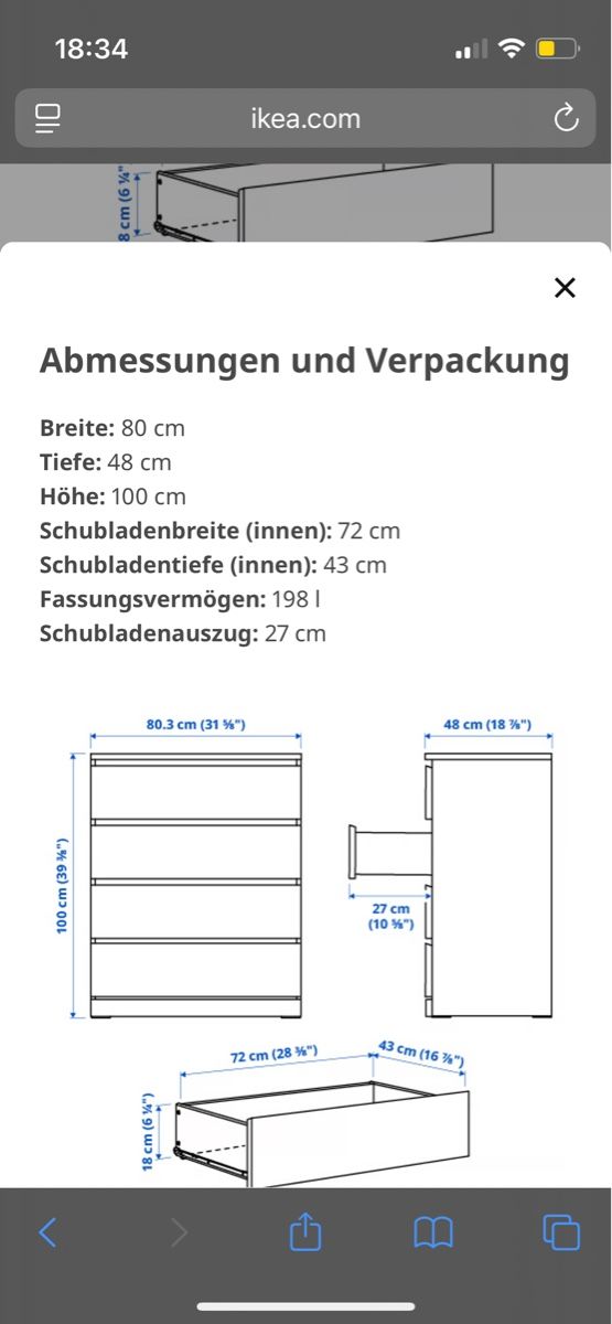 Ikea Kommoden: IKEA Malm Kommode, 4 Schubladen (Weiss) – Gebraucht aus Basel von MebaeSwiss 5