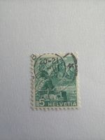 Briefmarke Helvetia 5 Rappen 20-21 gebrauchter Zustand