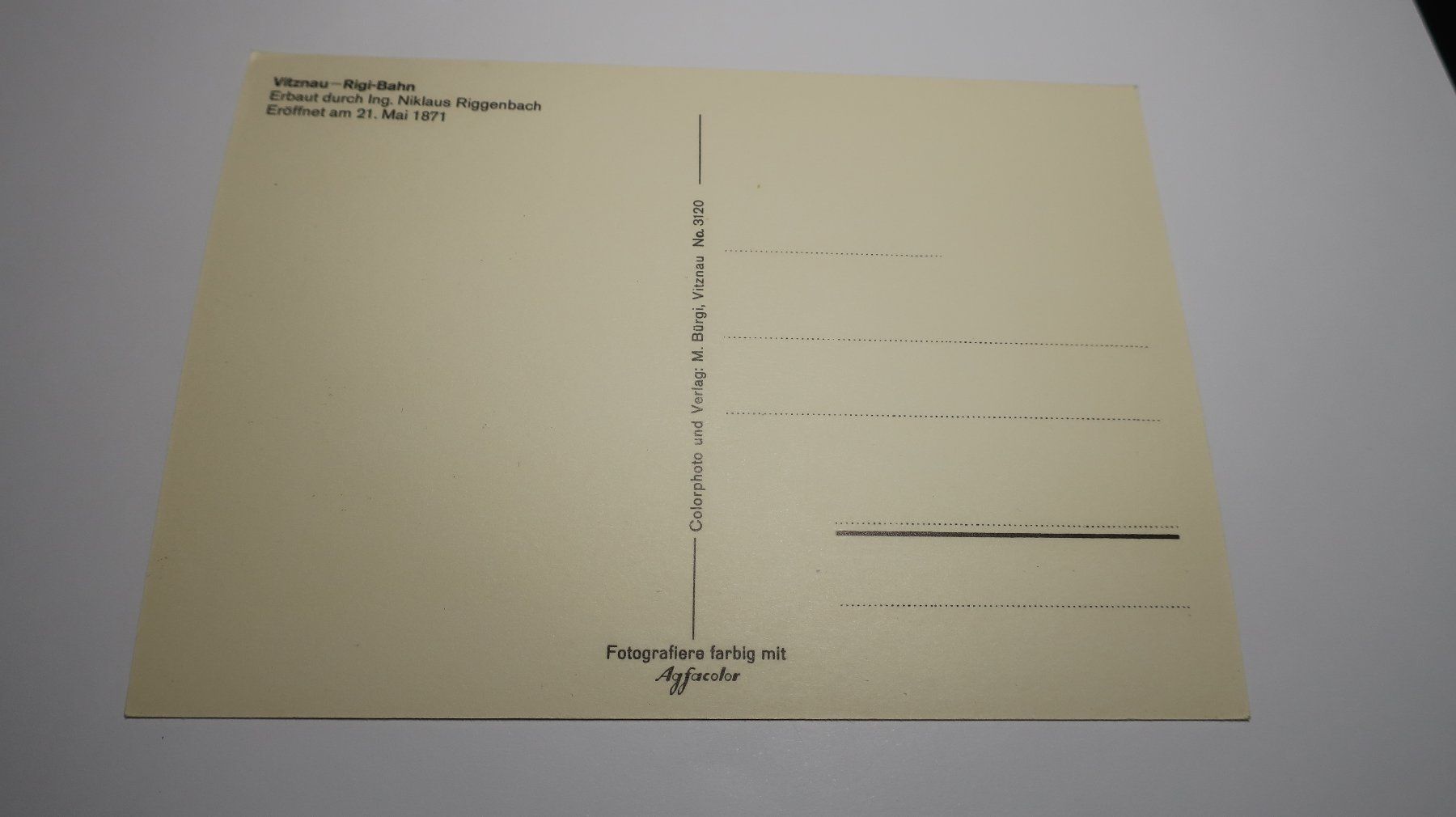 Ansichtskarten: Vitznau Rigi bahn – Gebraucht aus Cormoret von Pascalll2001 3