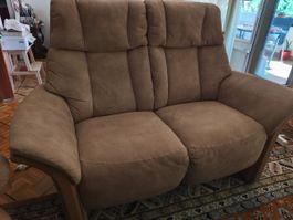 Sofa Beige Stoff 2-Sitzer