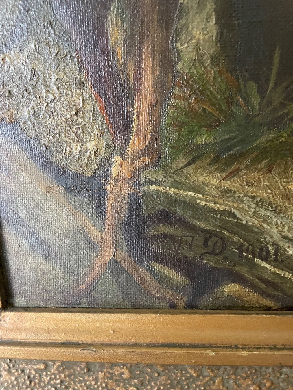 Dipinti: Jagd- Göttin Diana, Ölgemälde, monogrammiert, 1901 – Usato da Cham venduto da Chramschopf 1