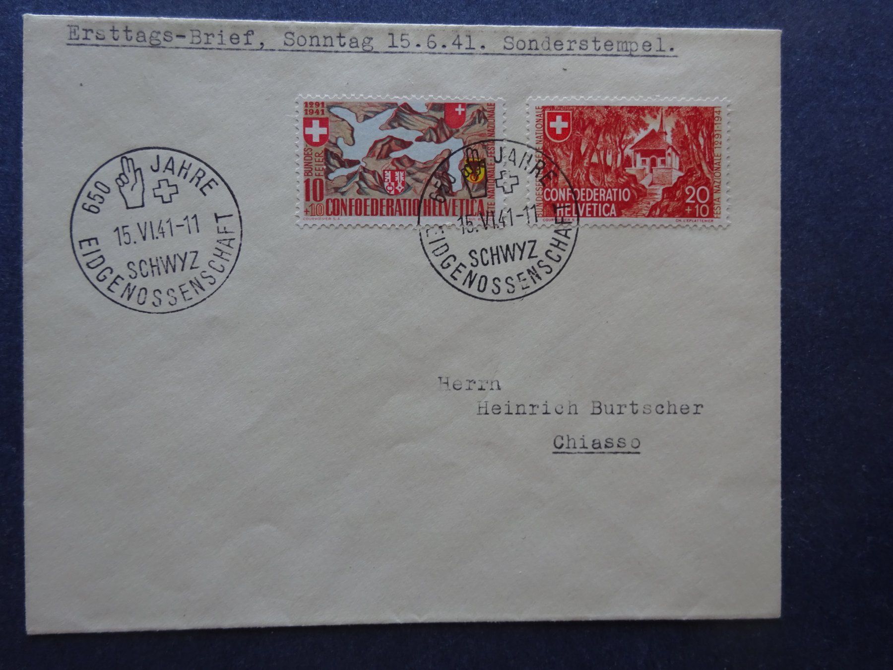 Tutti i francobolli: 1941 Pro Patria FDC – Usato da Appenzell-Steinegg venduto da adi1975 1