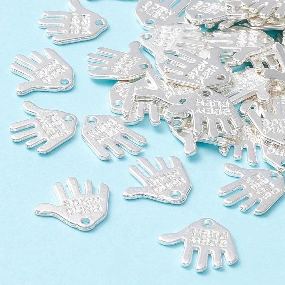Ciondoli: 5 Anhänger Hand made versilbert 12.5x13mm – Nuovo (secondo la descrizione) da Alpnachstad venduto da perlengaby 3