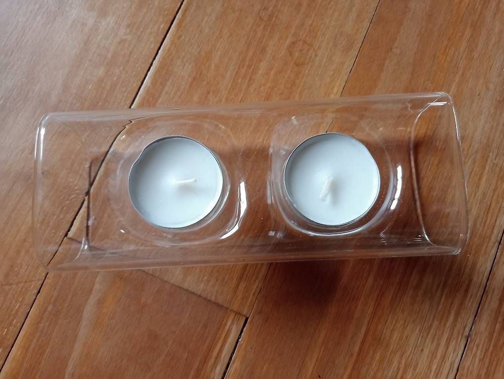Kerzenständer: Glasdeko mit Kerzen – Gebraucht aus Waldenburg von DorineS 1