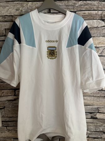 Adidas T-Shirt Argentinien AFA Retro Weiss Hellblau Dunkelbl