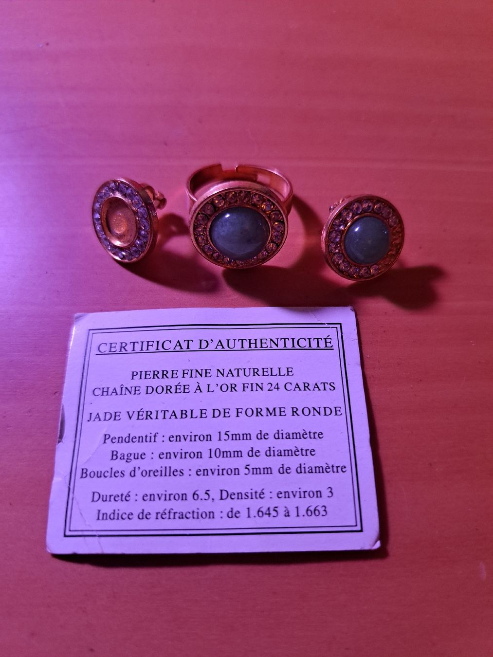 Altri gioielli: Ensemble bague & boucles d'oreilles, jade véritable neuf – Usato da Glovelier venduto da kyl_59fk