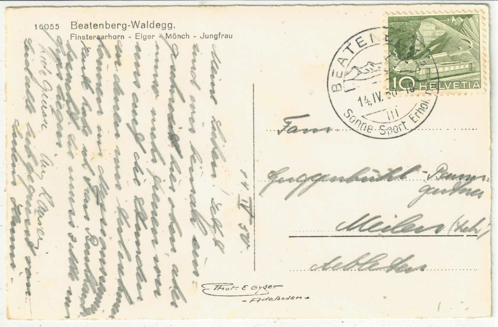 Cartoline postali: Beatenberg - Waldegg - Photo: E. Gyger – Usato da Ettingen venduto da Kartenplanet 1