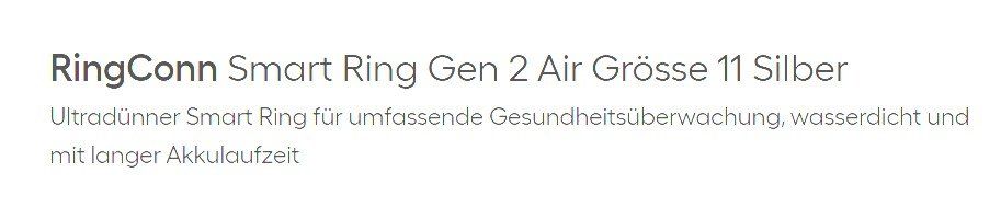 Bagues: RingConn Smart Ring Gen 2 Air Grösse 11 Silber – D'occasion à Ittigen par Scbern2 2