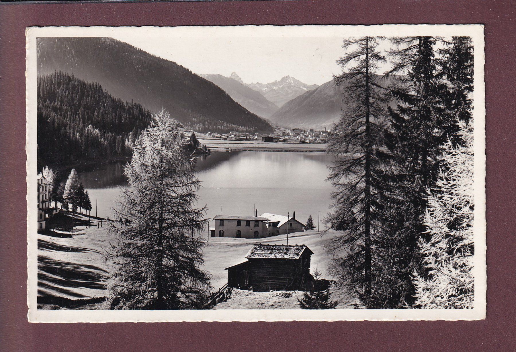 Cartoline postali: Davos - DAVOSERSEE - 1957 – Usato da Pully venduto da nicecards