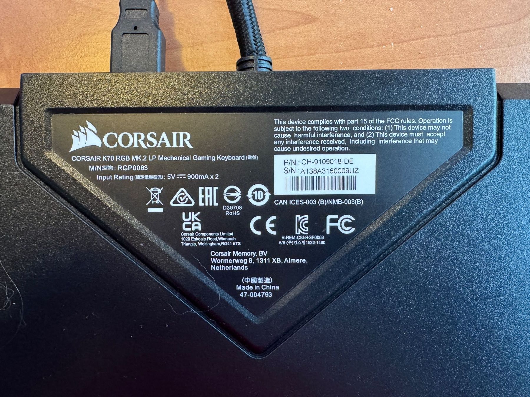 Corsair Tastiere: Corsair K70 RGB MK.2 Low Profile – Usato da Niederweningen venduto da AltairXXX 4