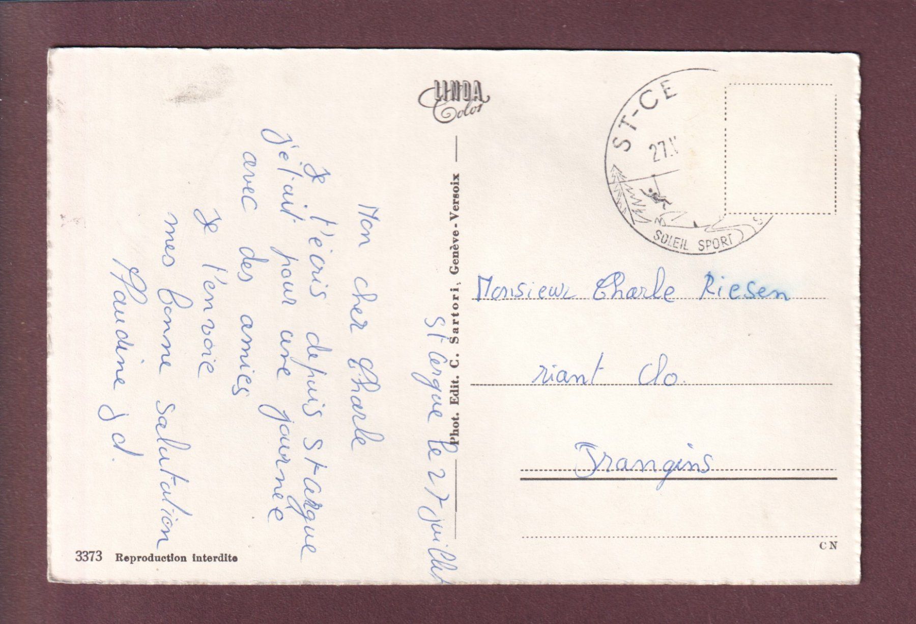 Cartoline postali: Souvenir de ST. CERGUE - 9 images – Usato da Pully venduto da nicecards 1