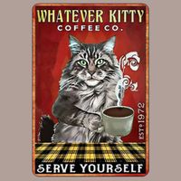🔥 KITTY COFFEE Katzen Blechschild 🎀 20x30cm OVP 🔥