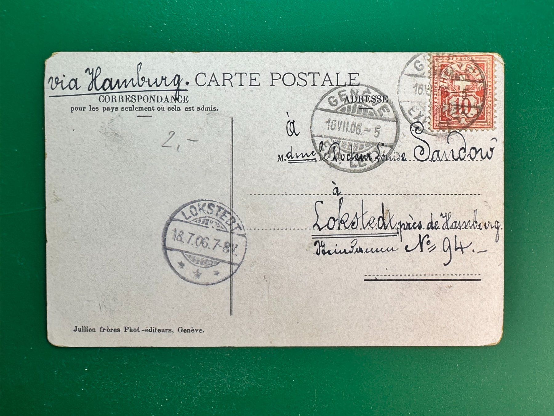Cartoline postali: Genève - La place Neuve – Usato da Steg VS venduto da danwer74 1