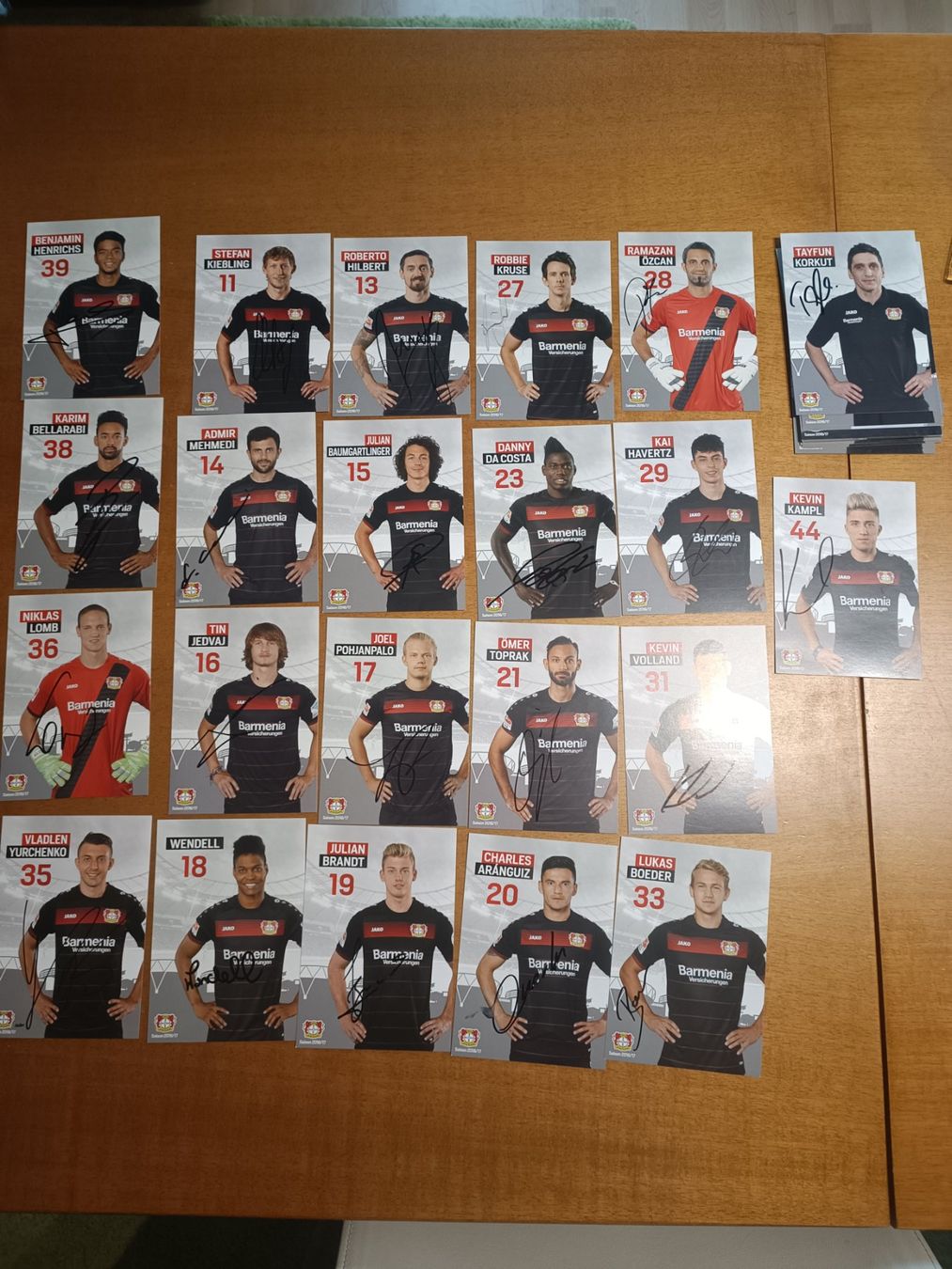 Autogramme: Bayer Leverkusen - 41x handsigniert - Saison 16/17 – Gebraucht aus Menziken von Artographs 1