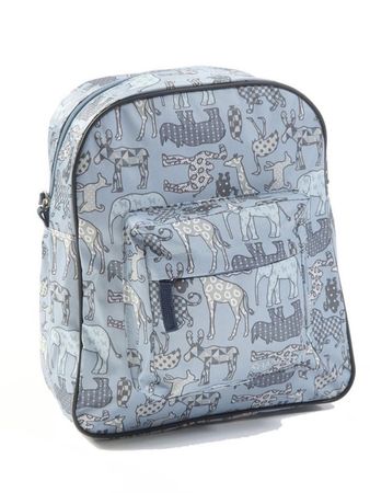 Smallstuff Rucksack für Kinder mit Tiermotiv, blaugrau