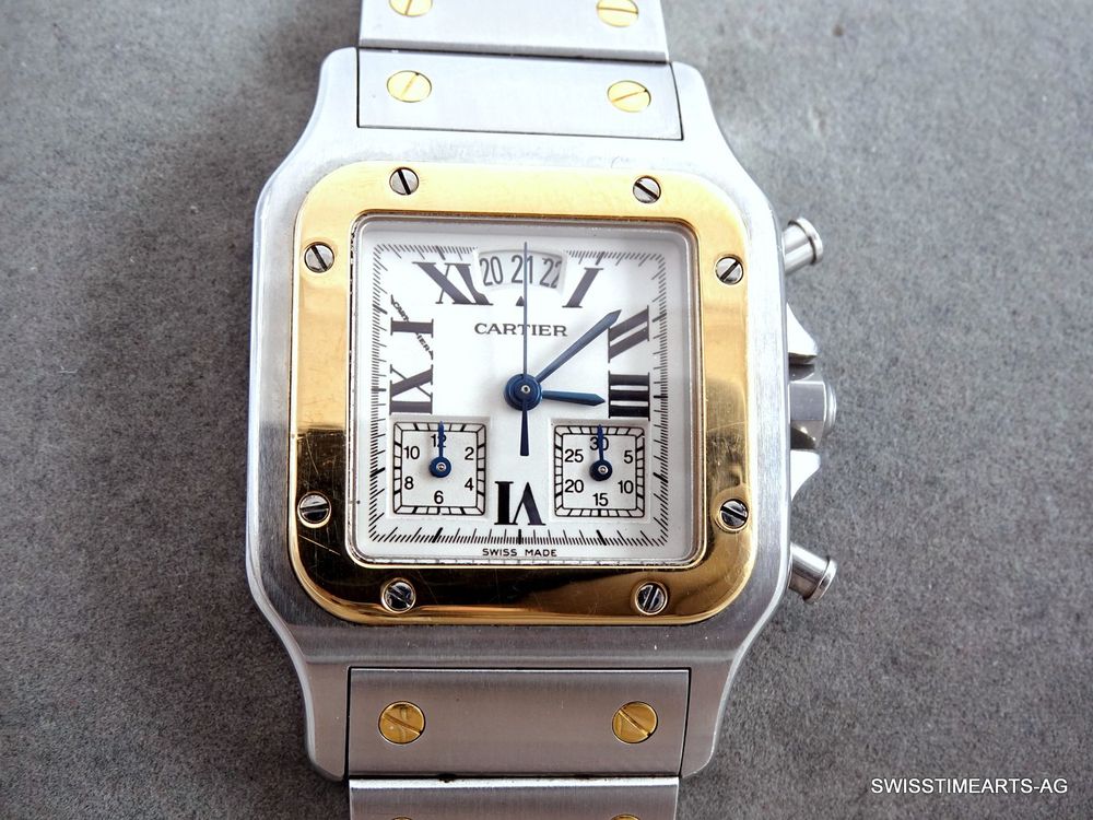 Cartier Uhr Herren Gebraucht CARTIER SANTOS 18K/SS CHRONO 2425