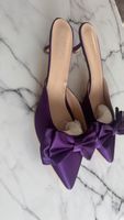 Damen Slingpumps lila Grösse 45 mit Schleife neu