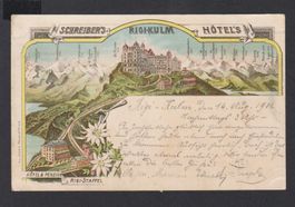 Rigi - Kulm   :   alte Litho - AK  gest. 1902